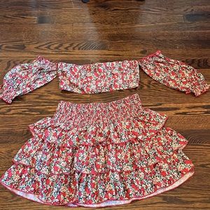 Shein Crop Top and Skirt Set